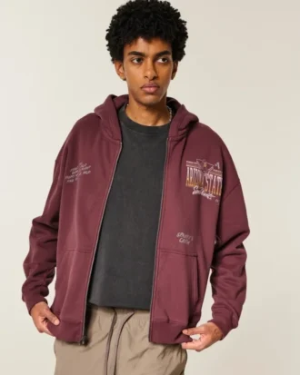 Sweat à capuche zippé Boxy Arizona State University Sun Devils Graphic Hoodie
