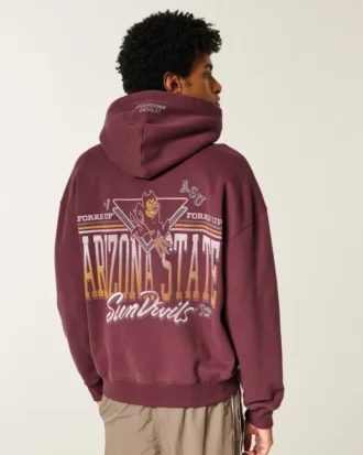 Sweat à capuche zippé Boxy Arizona State University Sun Devils Graphic Hoodie