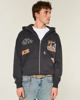 Sweat à capuche zippé Boxy avec imprimé graphique University of Tennessee Volunteers