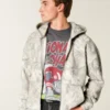 Sweat à capuche zippé Boxy Camo