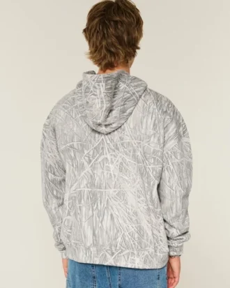 Sweat à capuche zippé Boxy Camo
