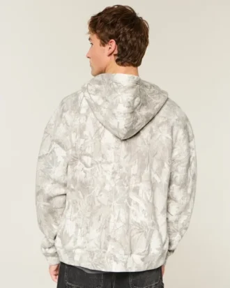 Sweat à capuche zippé Boxy Camo