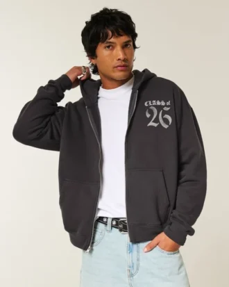 Sweat à capuche zippé Boxy Class of 26 Graphic