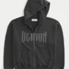 Sweat à capuche zippé Boxy Dodge Demon Graphic