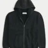 Sweat à capuche zippé carré avec motif araignée Sweat à capuche zippé carré avec motif araignée