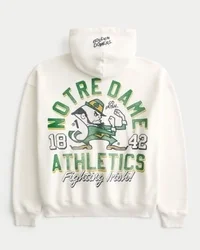 Sweat à capuche zippé carré avec motif Fighting Irish de l&rsquo;université de Notre Dame