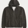 Sweat à capuche zippé carré imprimé léopard Sweat à capuche zippé carré imprimé léopard