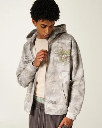 Sweat à capuche zippé carré University of Oregon Ducks Graphic Camo