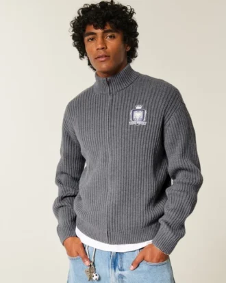 Sweat à capuche zippé décontracté avec imprimé graphique