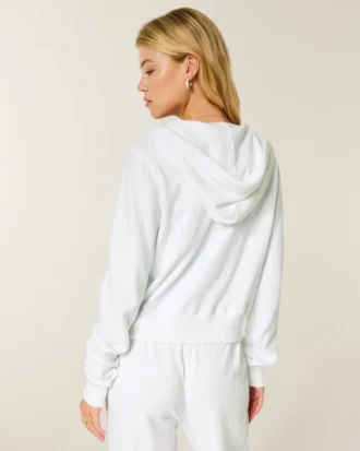 Sweat à capuche zippé en tissu éponge Sweat à capuche zippé en tissu éponge