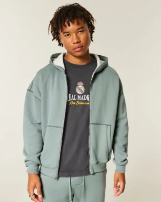 Sweat à capuche zippé et doublé thermique