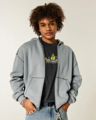 Sweat à capuche zippé et doublé thermique