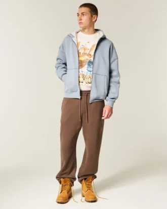 Sweat à capuche zippé et doublé thermique