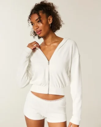 Sweat à capuche zippé Gilly Hicks Always Cozy Waffle