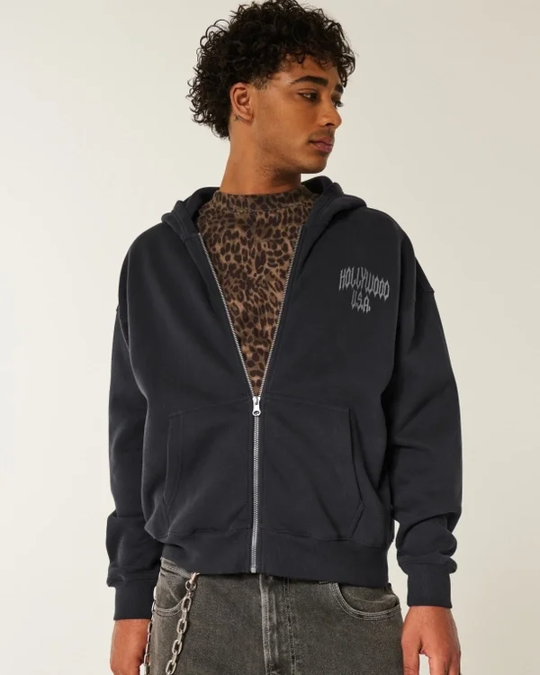 Sweat à capuche zippé graphique Hollywood Sweat à capuche zippé graphique Hollywood