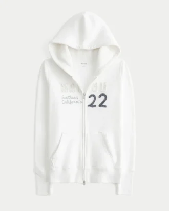 Sweat à capuche zippé Malibu avec doublure gaufrée