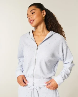 Sweat à capuche zippé Relaxed Waffle de Gilly Hicks Sweat à capuche zippé Relaxed Waffle de Gilly Hicks