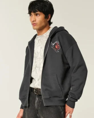 Sweat à capuche zippé Rutgers University Graphic