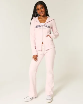 Sweat à capuche zippé slim avec imprimé athlétique
