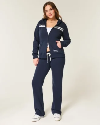 Sweat à capuche zippé Slim Striped 1998 Graphic