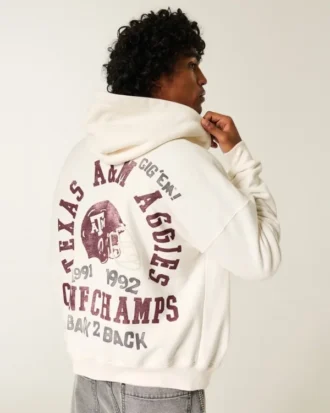Sweat à capuche zippé Texas A&M University Graphic