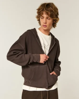 Sweat à capuche zippé thermique