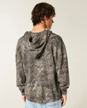 Sweat à capuche zippé thermique camouflage
