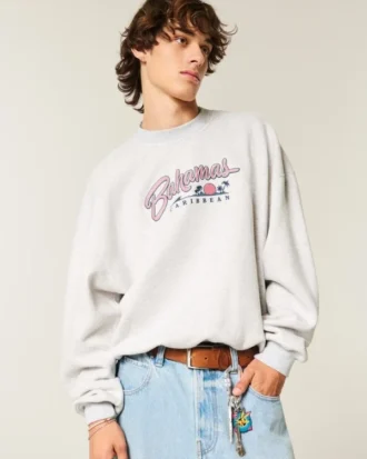 Sweat-shirt ample à cordon Bahama avec motif