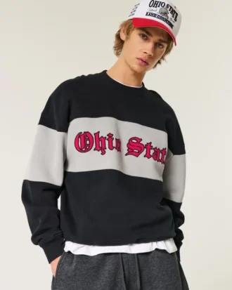 Sweat-shirt à capuche carré avec motif Ohio State
