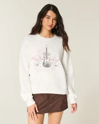 Sweat-shirt à capuche Easy New York Guitar Studded Graphic