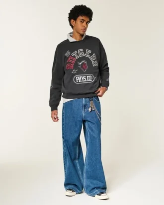 Sweat-shirt carré à motif Rutgers University Scarlet Knights