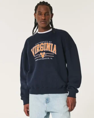 Sweat-shirt à col rond et graphique carré de l&rsquo;université de Virginie