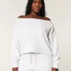 Sweat-shirt double à épaules dénudées facile à porter Sweat-shirt double à épaules dénudées facile à porter