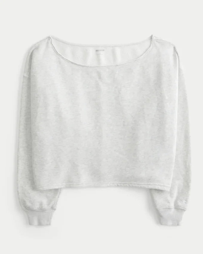 Sweat-shirt double à épaules dénudées facile à porter Sweat-shirt double à épaules dénudées facile à porter