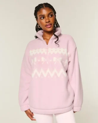 Sweat-shirt à fermeture éclair quart de longueur Gilly Hicks Sherpa