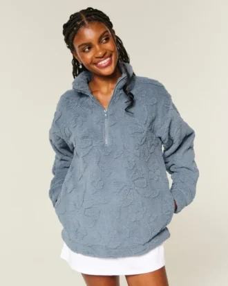 Sweat-shirt à fermeture éclair quart de longueur Gilly Hicks Sherpa Sweat-shirt à fermeture éclair quart de longueur Gilly Hicks Sherpa