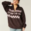 Sweat-shirt à fermeture éclair quart de longueur Gilly Hicks Sherpa Sweat-shirt à fermeture éclair quart de longueur Gilly Hicks Sherpa