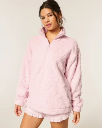 Sweat-shirt à fermeture éclair quart de longueur Gilly Hicks Sherpa