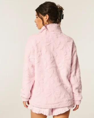 Sweat-shirt à fermeture éclair quart de longueur Gilly Hicks Sherpa