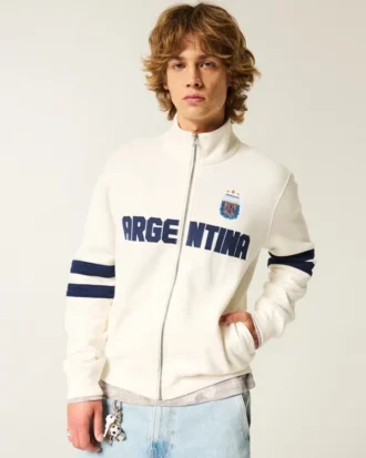 Sweat-shirt graphique Argentina à demi-zip et coupe carrée