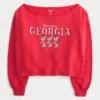 Sweat-shirt graphique à double encolure tombante de l’université de Géorgie Sweat-shirt graphique à double encolure tombante de l’université de Géorgie