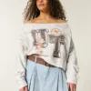 Sweat-shirt graphique à double encolure tombante de l’université du Texas Sweat-shirt graphique à double encolure tombante de l’université du Texas