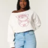 Sweat-shirt graphique Indiana University facile à enfiler, avec épaules dénudées Sweat-shirt graphique Indiana University facile à enfiler, avec épaules dénudées