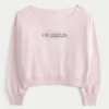 Sweat-shirt graphique Los Angeles à épaules dénudées Sweat-shirt graphique Los Angeles à épaules dénudées