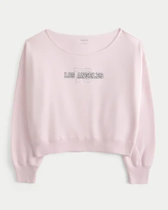Sweat-shirt graphique Los Angeles à épaules dénudées