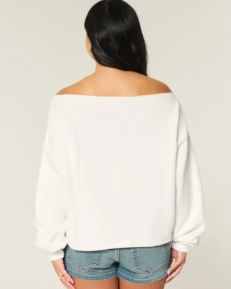 Sweat-shirt graphique Miami à double encolure dégagée facile à porter