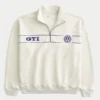 Sweat-shirt graphique Volkswagen à demi-zip et coupe carrée Sweat-shirt graphique Volkswagen à demi-zip et coupe carrée