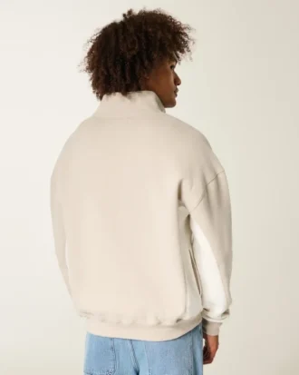 Sweat-shirt à logo et fermeture éclair quart de longueur