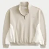 Sweat-shirt à logo et fermeture éclair quart de longueur Sweat-shirt à logo et fermeture éclair quart de longueur