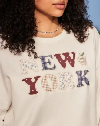 Sweat-shirt oversize New York Graphic Crew